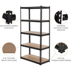Étagères de rangement à 5 niveaux pour garage, Étagères industrielles métalliques/Étagères de rangement pour le désordre, Étagères de rangement pour placard, Garage, Cuisine, Sous-sol, Buanderie