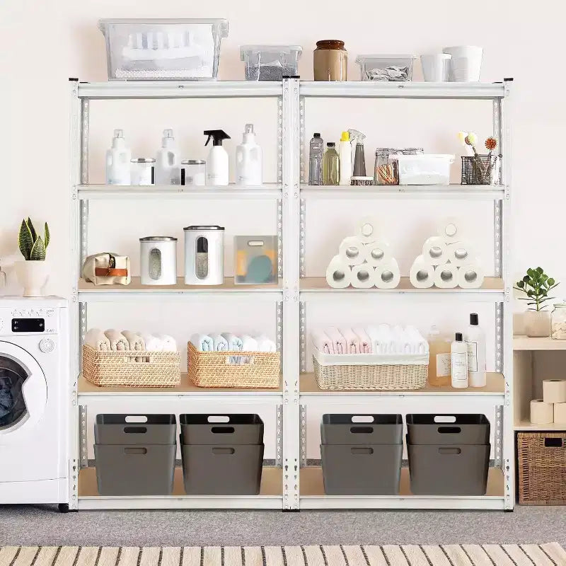Étagères de rangement à 5 niveaux pour garage, Étagères industrielles métalliques/Étagères de rangement pour le désordre, Étagères de rangement pour placard, Garage, Cuisine, Sous-sol, Buanderie