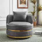 GDFStudio Edgar Modern Faux Leather 360 Swivel Upholstered Accent Chair