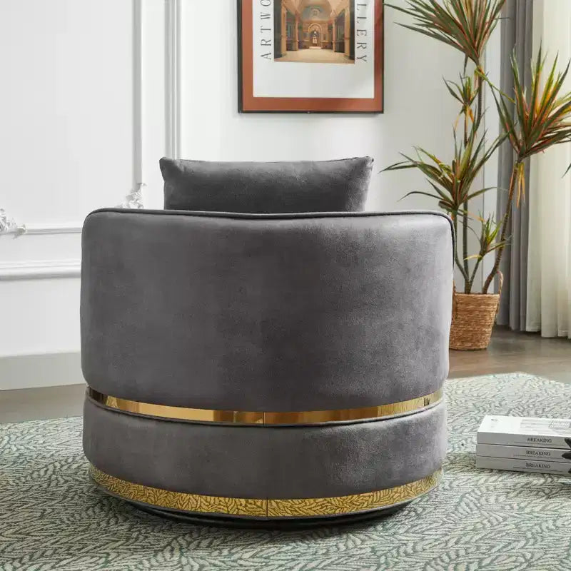 GDFStudio Edgar Modern Faux Leather 360 Swivel Upholstered Accent Chair