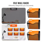 Porte-revues mural VEVOR, porte-documents mural en maille à 6 compartiments, support mural pour magazines, courrier, papier et documents, organiseur mural en métal.