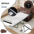 57,9 Orisfur Canapé-lit convertible avec matelas en mousse à mémoire de forme et ports USB – Causeuse convertible pour petits espaces