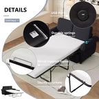 57,9 Orisfur Canapé-lit convertible avec matelas en mousse à mémoire de forme et ports USB – Causeuse convertible pour petits espaces