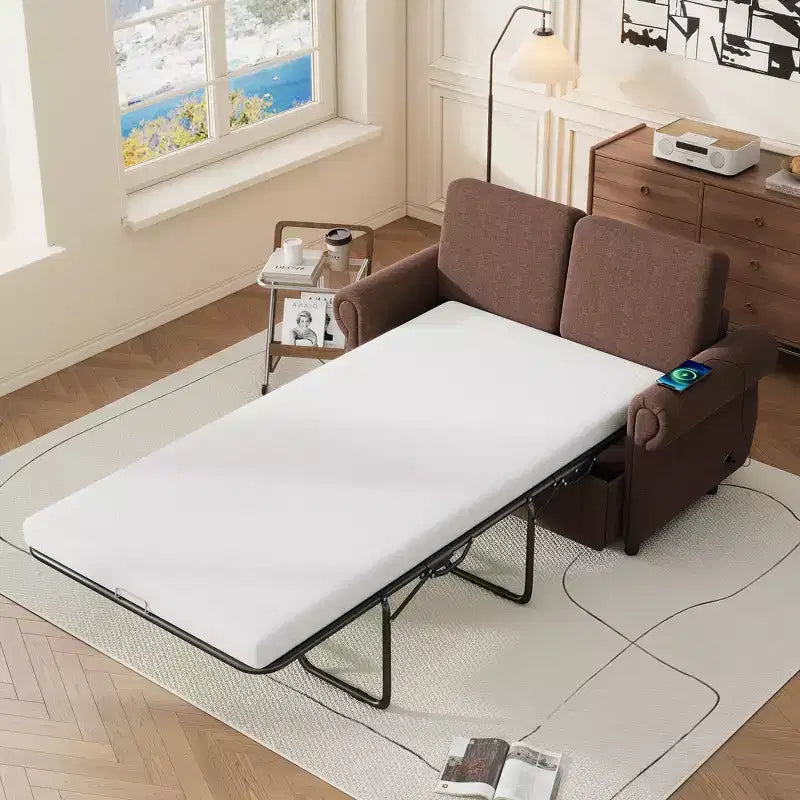 57,9 Orisfur Canapé-lit convertible avec matelas en mousse à mémoire de forme et ports USB – Causeuse convertible pour petits espaces