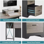 Bestier Bureau d'angle 160 cm avec 4 tiroirs, bureau de direction avec support de moniteur et tiroirs de classement pour bureau à domicile