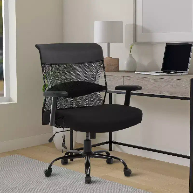 Chaise de bureau BestMassage Grande Taille avec Assise Large et Support Lombaire