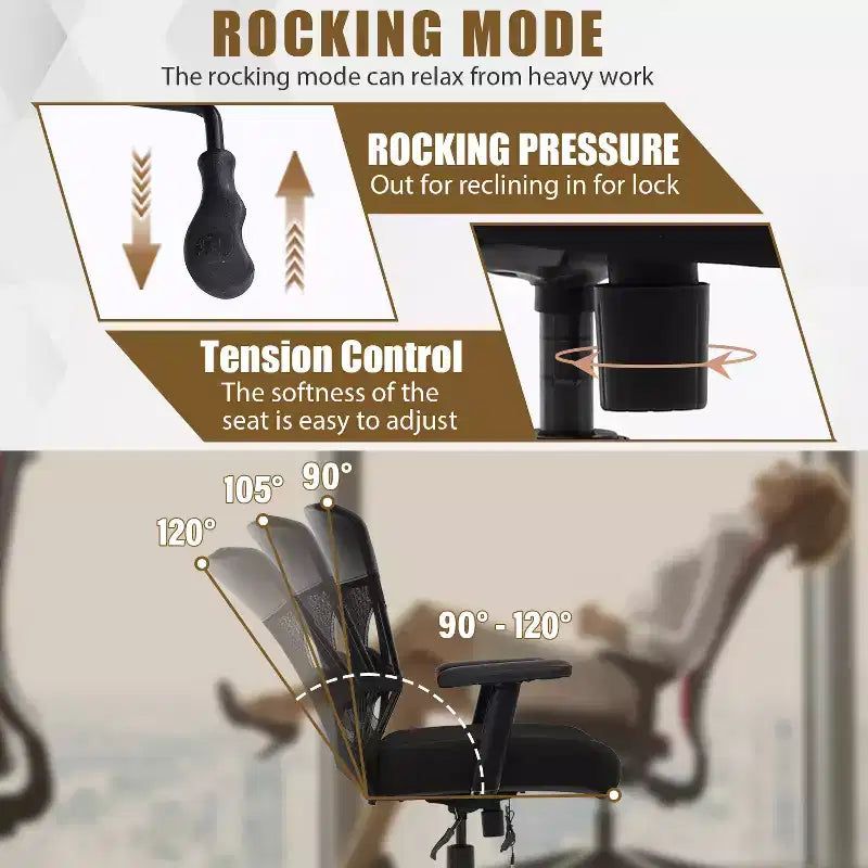 Chaise de bureau BestMassage Grande Taille avec Assise Large et Support Lombaire