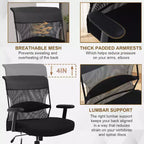 Chaise de bureau BestMassage Grande Taille avec Assise Large et Support Lombaire