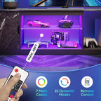 Bestier 70 TV Stand for up to 75 inch TV, LED Gaming Entertainment Center with Storage Cabinet, Media Console with Adjustable Tempered Glass Shelf