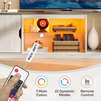 Bestier 70 TV Stand for up to 75 inch TV, LED Gaming Entertainment Center with Storage Cabinet, Media Console with Adjustable Tempered Glass Shelf