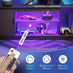 Bestier 70 TV Stand for up to 75 inch TV, LED Gaming Entertainment Center with Storage Cabinet, Media Console with Adjustable Tempered Glass Shelf