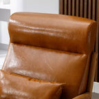 Fauteuil d'appoint Bestier Mid-Century avec cadre en bois, fauteuil de salon rembourré avec coussin et coussin lombaire, fauteuil de lecture pour chambre à coucher ou véranda