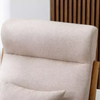 Fauteuil d'appoint Bestier Mid-Century avec cadre en bois, fauteuil de salon rembourré avec coussin et coussin lombaire, fauteuil de lecture pour chambre à coucher ou véranda