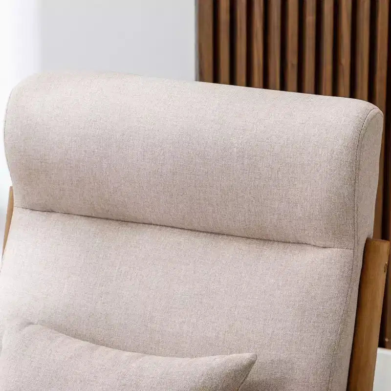 Fauteuil d'appoint Bestier Mid-Century avec cadre en bois, fauteuil de salon rembourré avec coussin et coussin lombaire, fauteuil de lecture pour chambre à coucher ou véranda