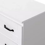 CLIHOME Commode de rangement latérale moderne à 6 tiroirs avec poignée en métal, Organisateur de rangement avec commode en bois