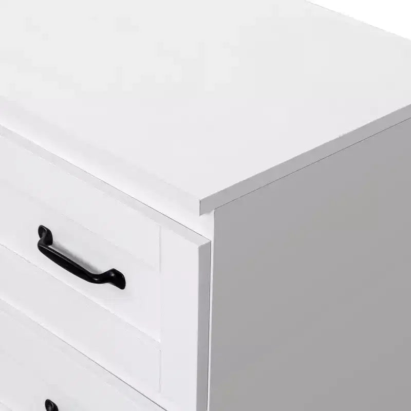 CLIHOME Commode de rangement latérale moderne à 6 tiroirs avec poignée en métal, Organisateur de rangement avec commode en bois