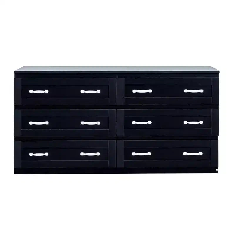 CLIHOME 6 Drawers Modern Side Storage Cabinet With Metal Handle, Storage Organizer With Wood Chest of Drawers