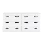 CLIHOME Commode de rangement latérale moderne à 6 tiroirs avec poignée en métal, Organisateur de rangement avec commode en bois