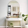 Silver Wall Mirror with Thin Edge, Aluminum Alloy, Right Angle Arch-shaped