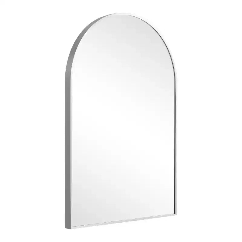 Miroir mural argenté à bord fin, en alliage d'aluminium, en forme d'arc à angle droit