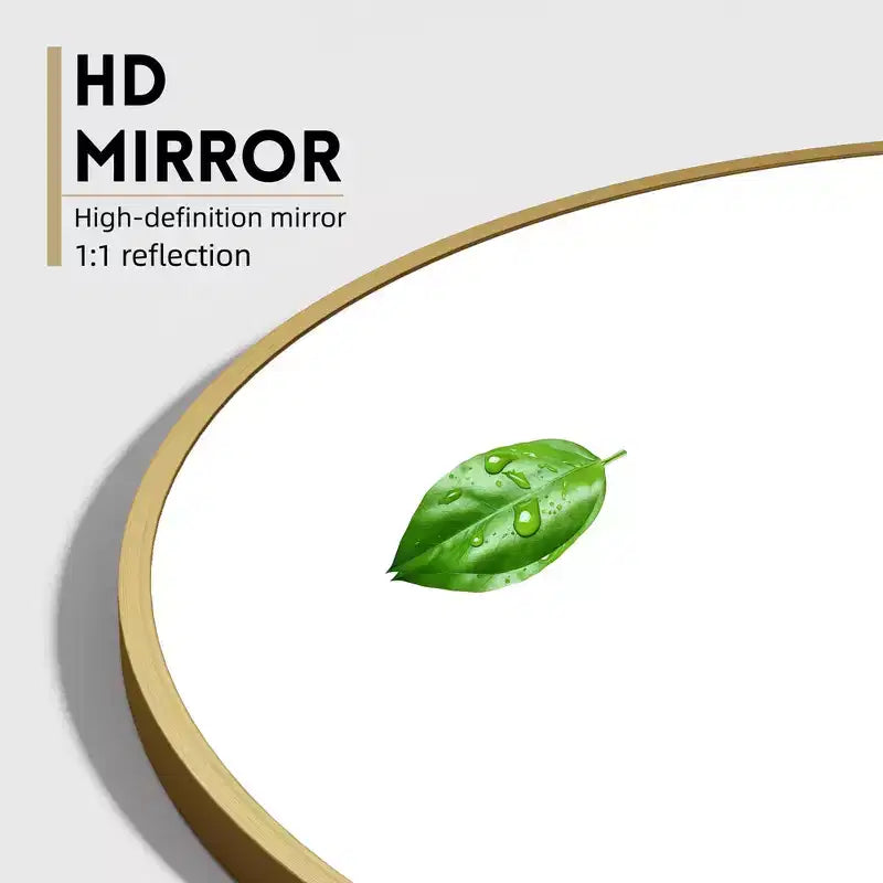 Miroir suspendu doré avec bord fin en alliage d'aluminium, en forme d'arche à angle droit, installation double face