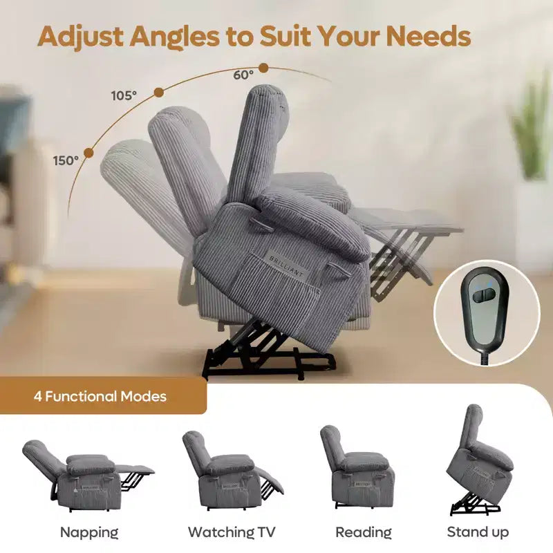 Bestier Fauteuils Inclinables Massants pour Personnes Âgées, Fauteuil Inclinable Releveur Électrique avec Chaleur et Vibration pour Salon