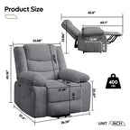 Bestier Fauteuils Inclinables Massants pour Personnes Âgées, Fauteuil Inclinable Releveur Électrique avec Chaleur et Vibration pour Salon