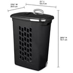 Sterilite Ultra Wheeled Laundry Hamper, Plastic Clothes Bin, Black, 12 Pack