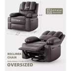 Fauteuil inclinable pivotant à 360° avec chauffage et massage, fauteuil à bascule surdimensionné pour adultes, fauteuil inclinable manuel avec porte-gobelet, pour salon, chambre à coucher, chambre d'enfant
