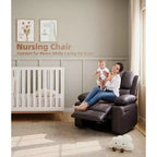 Fauteuil inclinable pivotant à 360° avec chauffage et massage, fauteuil à bascule surdimensionné pour adultes, fauteuil inclinable manuel avec porte-gobelet, pour salon, chambre à coucher, chambre d'enfant