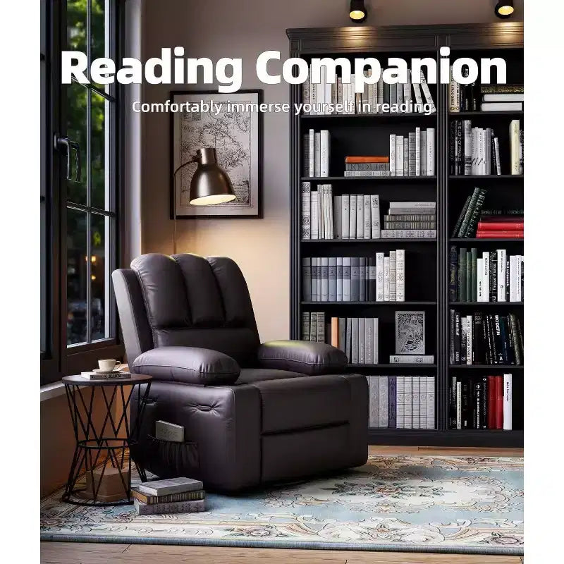 Fauteuil inclinable pivotant à 360° avec chauffage et massage, fauteuil à bascule surdimensionné pour adultes, fauteuil inclinable manuel avec porte-gobelet, pour salon, chambre à coucher, chambre d'enfant