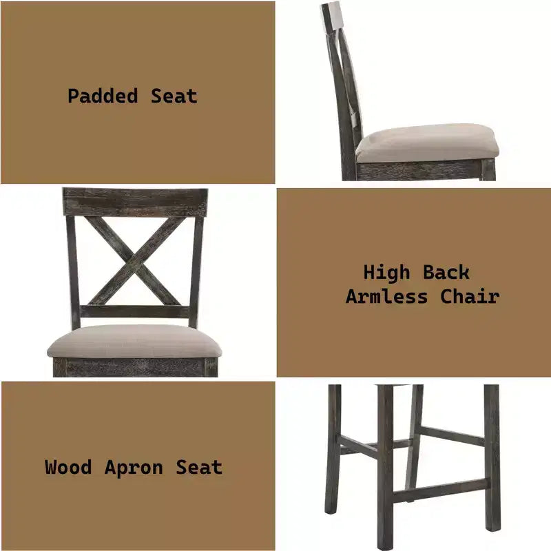 Christopher Knight Home Sinclair – Ensemble de salle à manger rectangulaire 7 pièces en bois de 60 po avec 6 chaises rembourrées