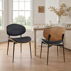 Lot de 2 chaises de salle à manger Art Leon en similicuir et bois courbé avec pieds en métal