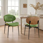 Lot de 2 chaises de salle à manger Art Leon en similicuir et bois courbé avec pieds en métal