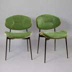 Lot de 2 chaises de salle à manger Art Leon en similicuir et bois courbé avec pieds en métal