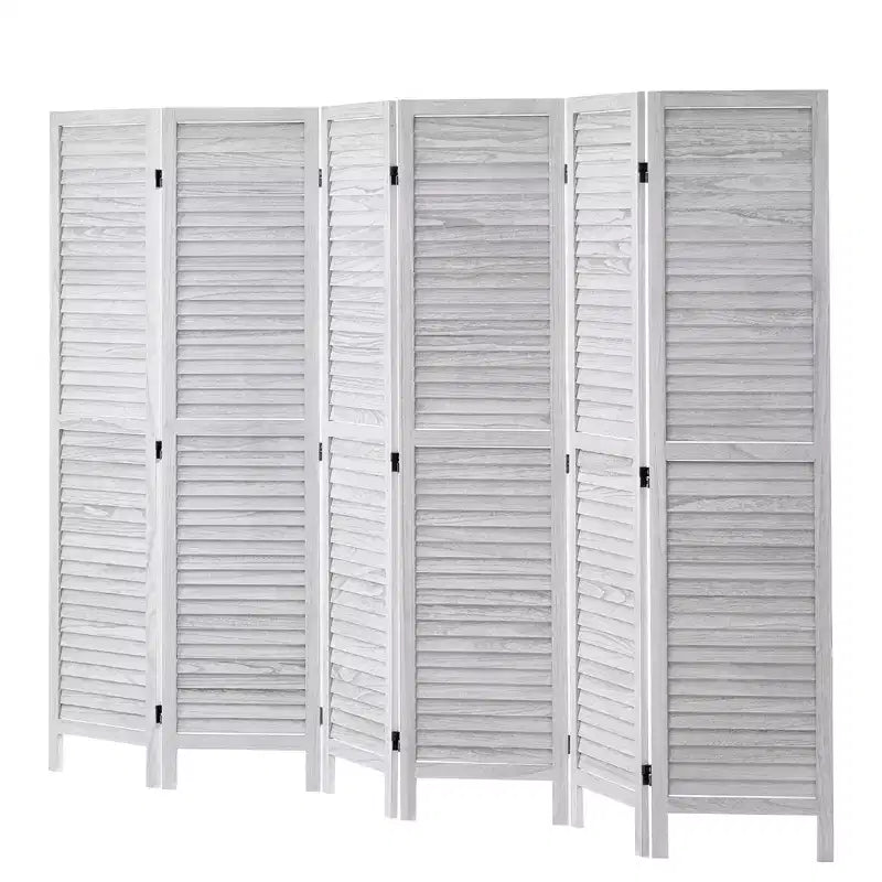 VEVOR Wood Room Divider, 6 Panel Wood Folding Privacy Screen, 66.9 Inches Tall Indoor Louvered Wooden Partition, Portable Decoration Screen