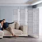Paravent en bois VEVOR, paravent pliant en bois à 6 panneaux, paravent décoratif portable en bois à persiennes de 170 cm de haut pour l'intérieur