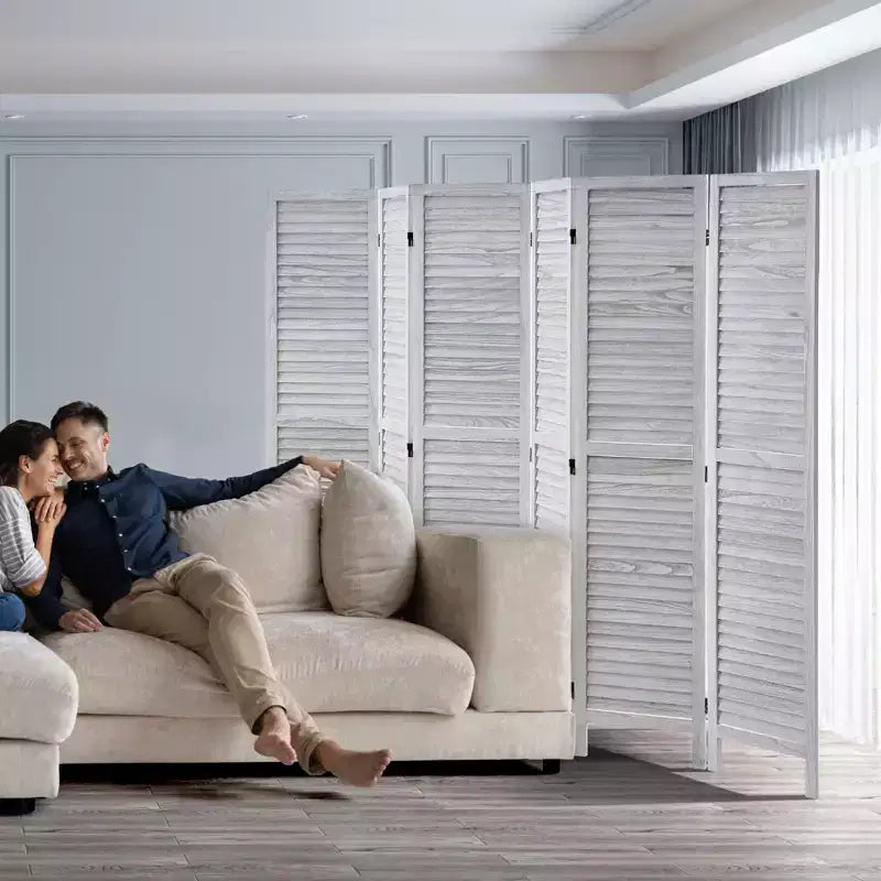 Paravent en bois VEVOR, paravent pliant en bois à 6 panneaux, paravent décoratif portable en bois à persiennes de 170 cm de haut pour l'intérieur
