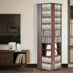 Meuble de rangement pour médias VEVOR, tour multimédia rotative, peut contenir jusqu'à 1040 CD, protège et organise la musique ou les collections de souvenirs - Espresso