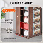 Meuble de rangement pour médias VEVOR, tour multimédia rotative, peut contenir jusqu'à 1040 CD, protège et organise la musique ou les collections de souvenirs - Espresso