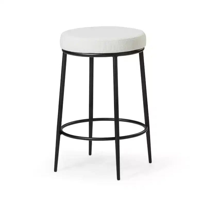 Maven Lane Stella Backless Metal Counter Stool with Fabric Upholstered Seat 26
