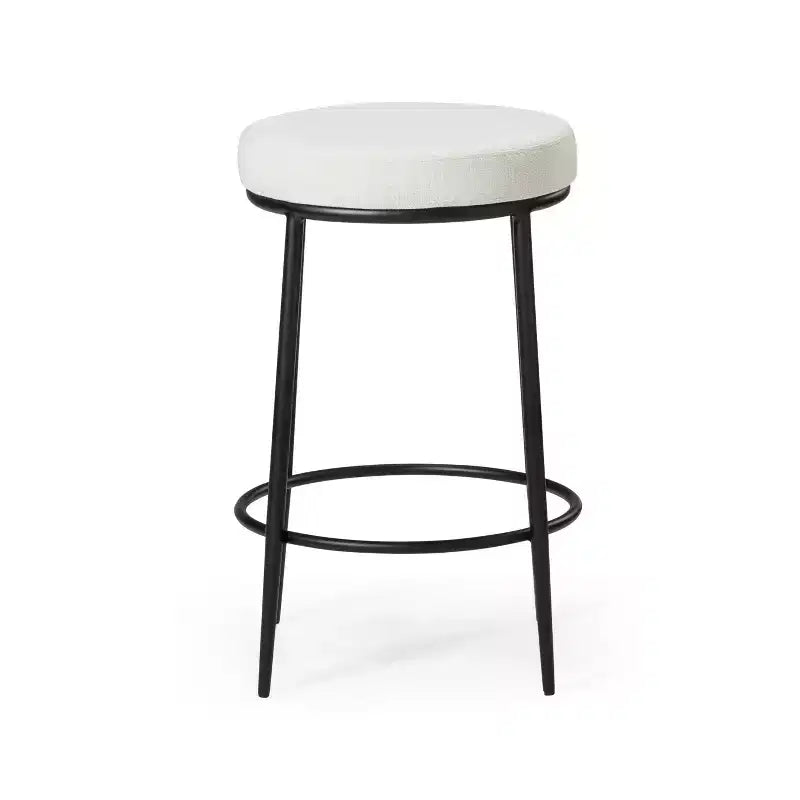 Tabouret de comptoir en métal sans dossier Maven Lane Stella avec siège rembourré en tissu 26 po