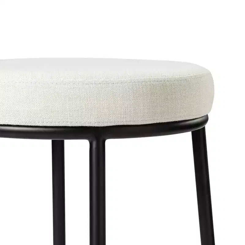 Tabouret de comptoir en métal sans dossier Maven Lane Stella avec siège rembourré en tissu 26 po