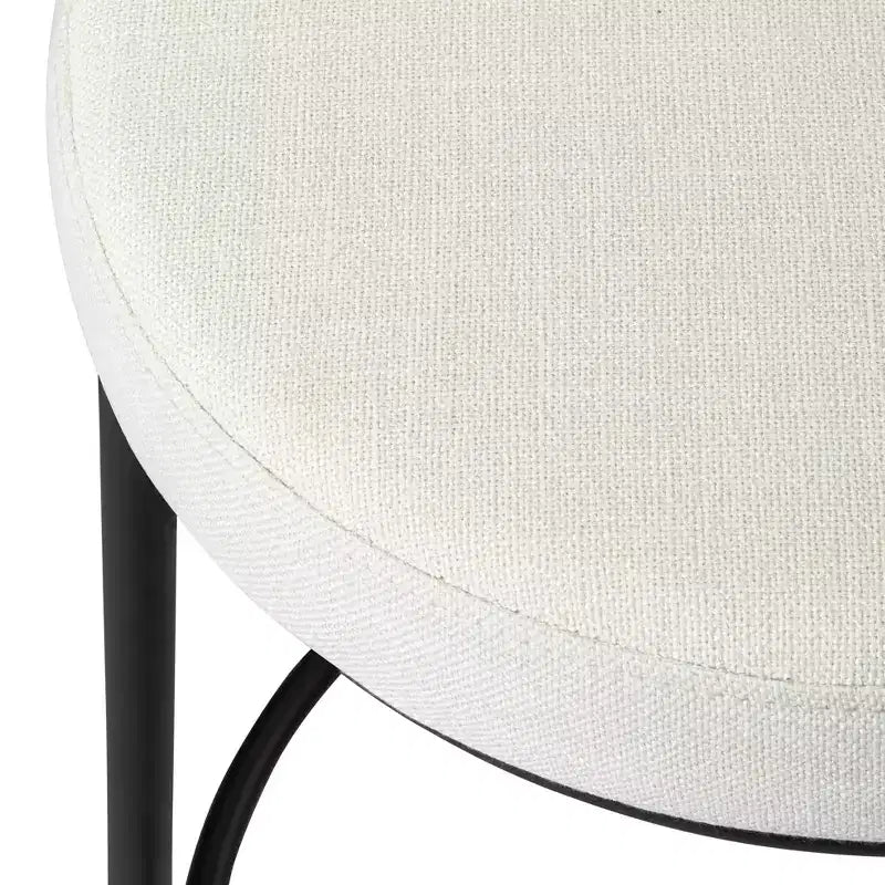 Tabouret de comptoir en métal sans dossier Maven Lane Stella avec siège rembourré en tissu 26 po