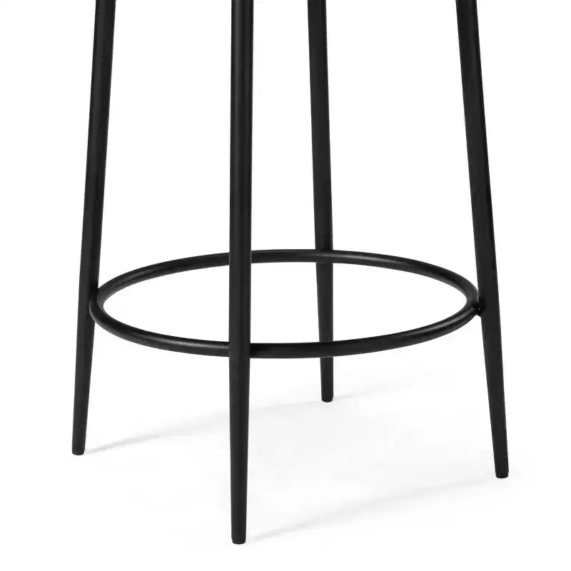 Tabouret de comptoir en métal sans dossier Maven Lane Stella avec siège rembourré en tissu 26 po