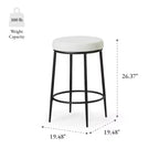 Tabouret de comptoir en métal sans dossier Maven Lane Stella avec siège rembourré en tissu 26 po
