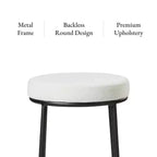 Tabouret de comptoir en métal sans dossier Maven Lane Stella avec siège rembourré en tissu 26 po