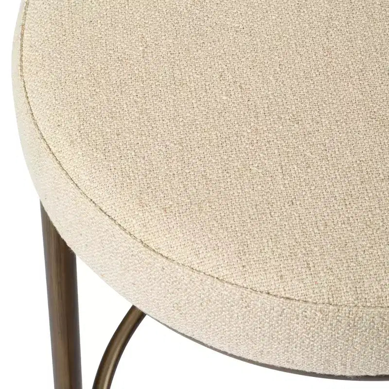 Tabouret de comptoir en métal sans dossier Maven Lane Stella avec siège rembourré en tissu 26 po