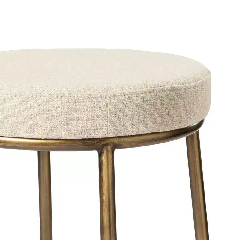 Tabouret de comptoir en métal sans dossier Maven Lane Stella avec siège rembourré en tissu 26 po