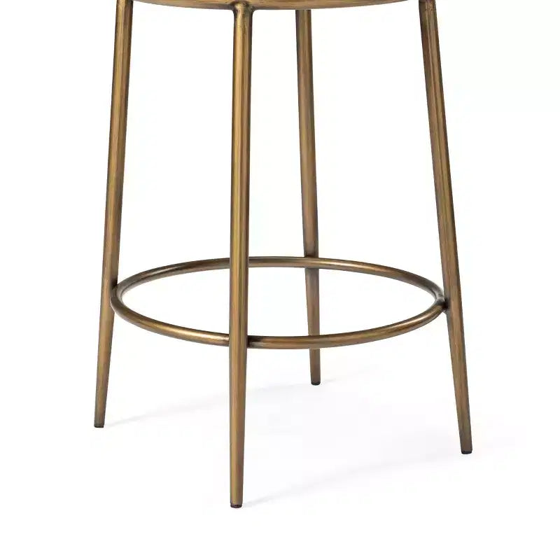Tabouret de comptoir en métal sans dossier Maven Lane Stella avec siège rembourré en tissu 26 po